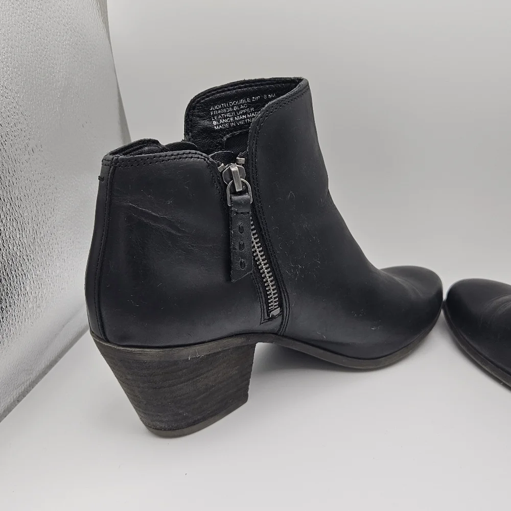Frye Judith Double Zip black leather ankle boots size 8.5
